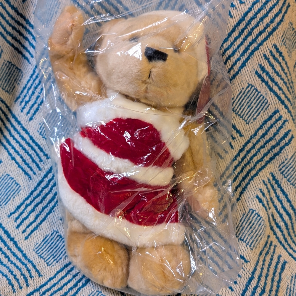 2007 Christmas Dress Teddy Bear Plush 13" Cherish Holiday